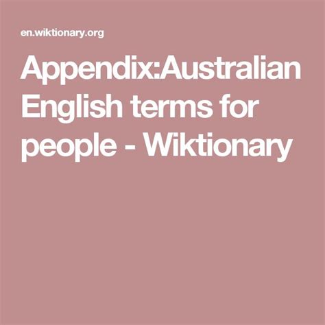 Appendix : Australian English sexual terms .